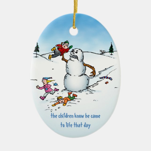 Angry Snowman Funny Ornement de vacances (Devant)