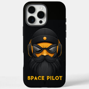 Angry Space Pilot Black iPhone 16 Pro Max Case