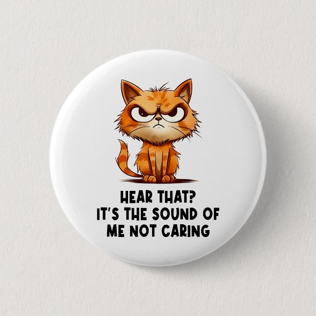 Angry Stressed Cat Funny Stress Meme For Cat Lover 2 Inch Round Button (Front)