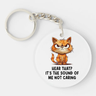 Angry Stressed Cat Funny Stress Meme For Cat Lover Keychain