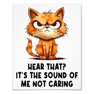 Angry Stressed Cat Funny Stress Meme For Cat Lover Photo Print