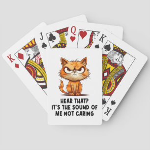 Angry Stressed Cat Funny Stress Meme For Cat Lover Playing Cards