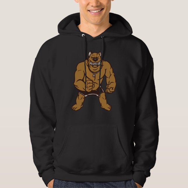 Angry Strong Pitbull Hoodie (Front)