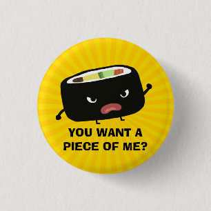 Angry Sushi 1 Inch Round Button