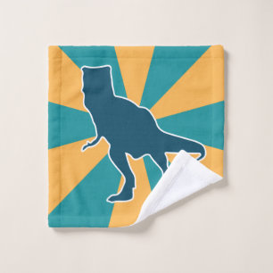 Angry T-rex dinosaur cartoon boy's Wash Cloth