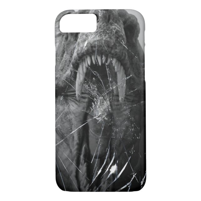Angry T-Rex, Tyrannosaurus Attacking, broken glass Case-Mate iPhone Case (Back)