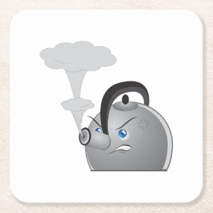 Angry Teapot Square Paper Coaster