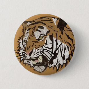 Angry Tiger 2 Inch Round Button