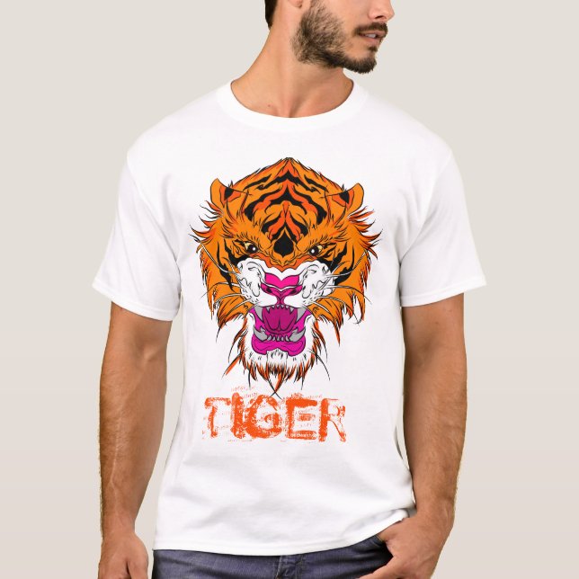 Angry Tiger Head T-Shirt (Front)