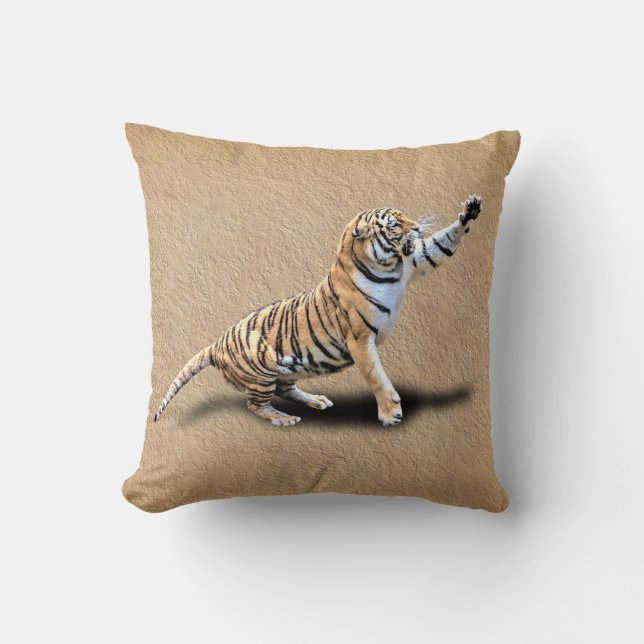 ANGRY TIGER THROW PILLOW (Front)
