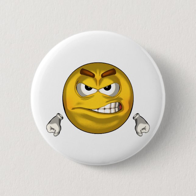 Angry - toon 2 inch round button (Front)