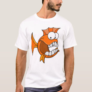 Angry Toothy Orange Fish T-Shirt
