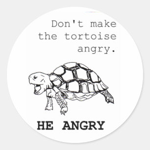 Angry Tortoise Drawing Classic Round Sticker