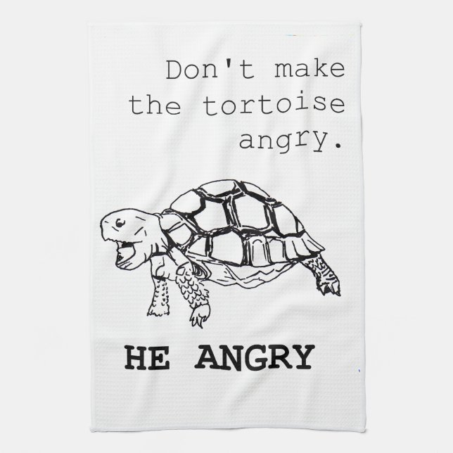 Angry Tortoise Kitchen Towel (Vertical)