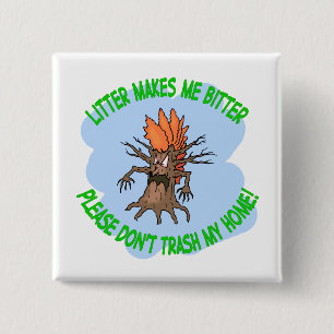 angry tree 2 inch square button
