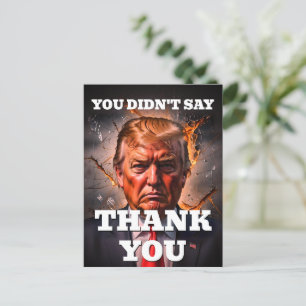 Angry Trump Thank You Postcard