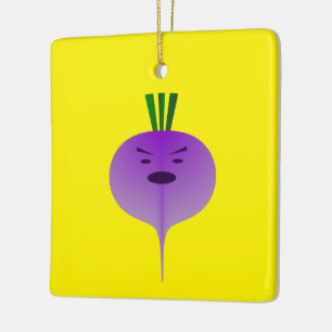 Angry Turnip by Kenneth Yoncich Ceramic Ornament