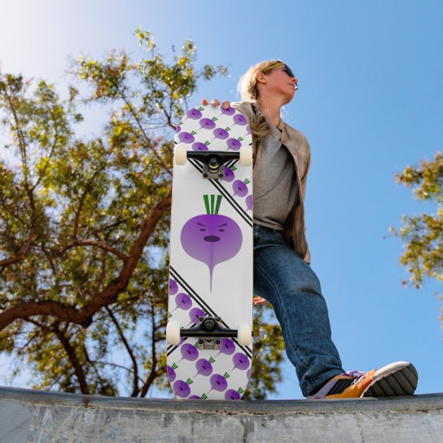 Angry Turnip by Kenneth Yoncich Skateboard (Outdoor 1)