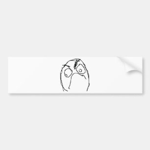 Angry Unhappy Meme Face Bumper Sticker