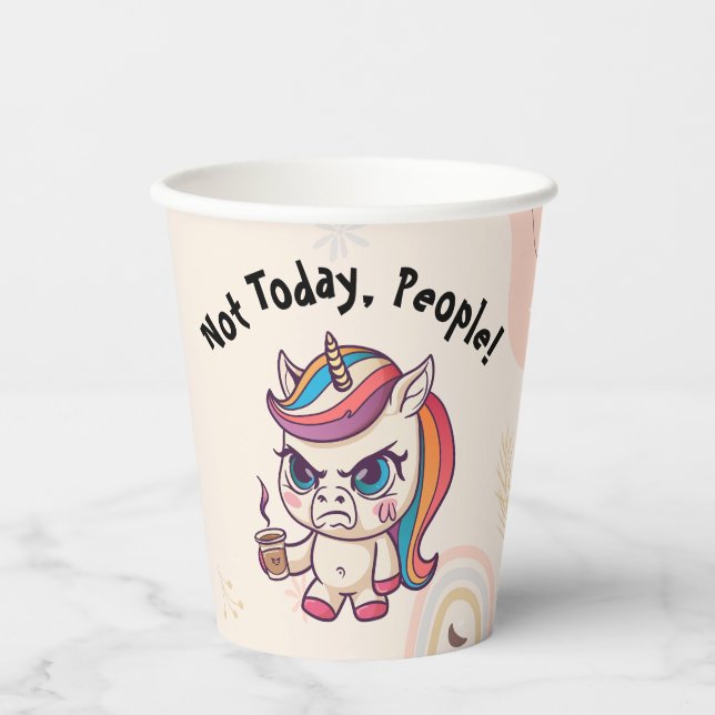 Angry Unicorn Paper Cup (Front)