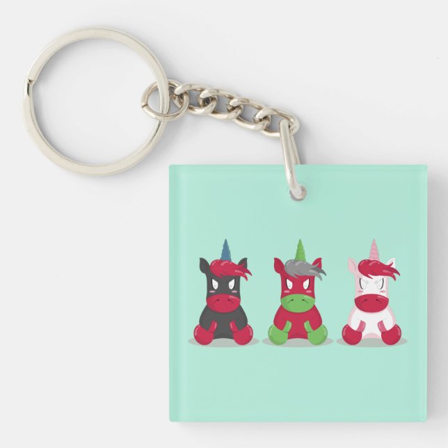 Angry Unicorns Keychain (Front)