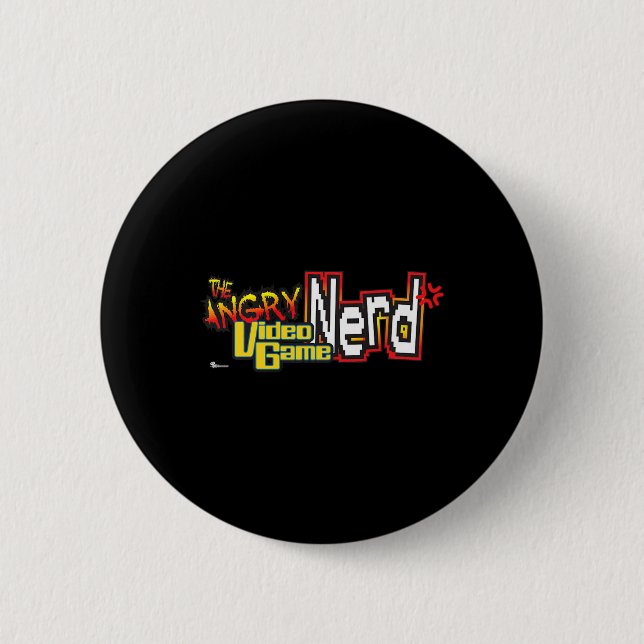 Angry Video Game Nerd Logo Premium  2 Inch Round Button (Front)