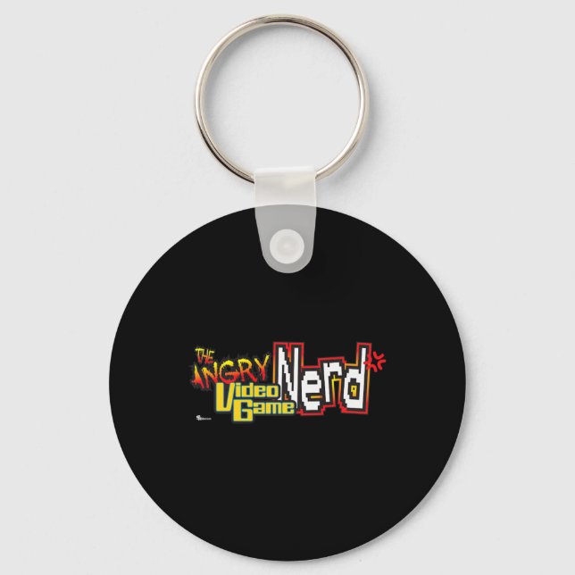 Angry Video Game Nerd Logo Premium  Keychain (Front)