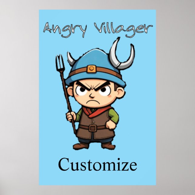 Angry Villager Pitchfork Thunder_Cove Poster (Front)