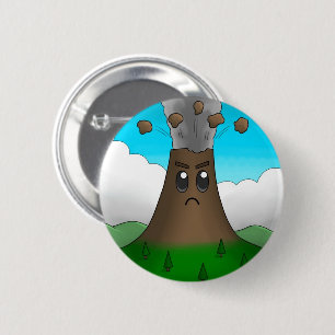 Angry Volcano 2 Inch Round Button