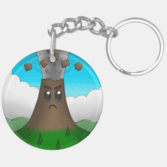 Angry Volcano Keychain (Back Left)