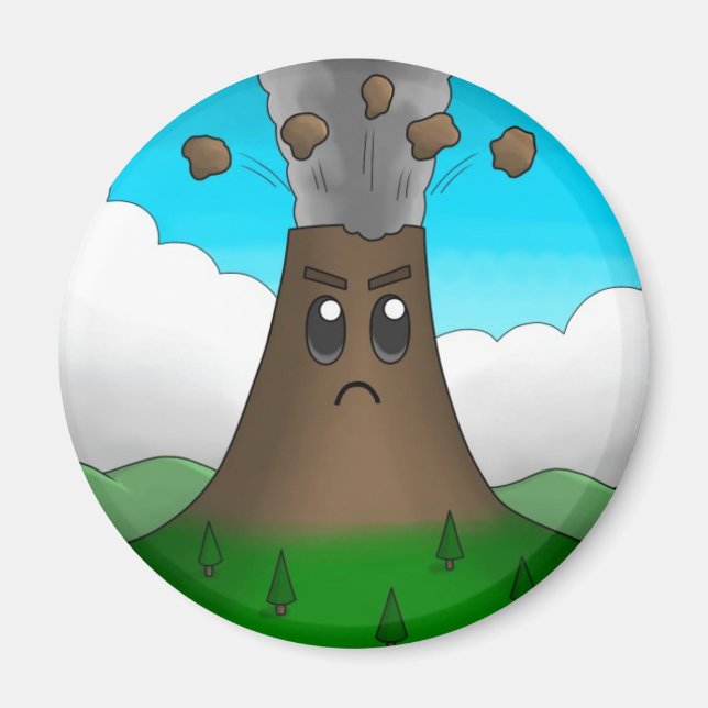 Angry Volcano Magnet (Front)