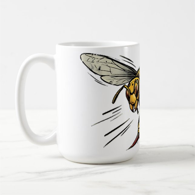 Angry Wasp BZZZT Comic Book Art Coffee Mug (Left)