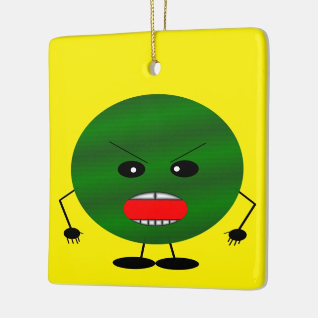 Angry Watermelon by Kenneth Yoncich Ceramic Ornament (Left)
