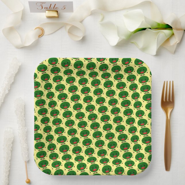 Angry Watermelon by Kenneth Yoncich Paper Plate (Wedding)