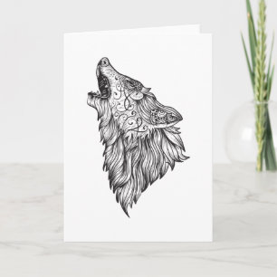Angry wolf card
