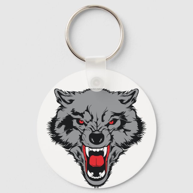 Angry Wolf Keychain (Front)