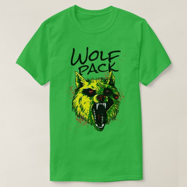 Angry Wolf Wolf Pack Wild Animal T-Shirt (Design Front)