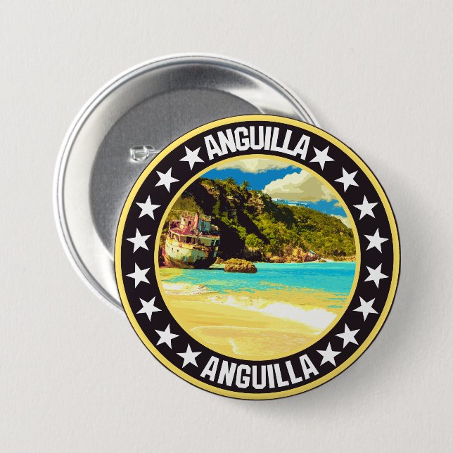 Anguilla                                           3 inch round button (Front & Back)