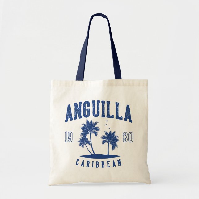 Anguilla Caribbean Palm Tree 1980 Tote Bag (Front)