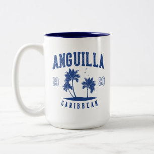 Anguilla Caribbean Palm Tree 1980 Two-Tone Coffee Mug