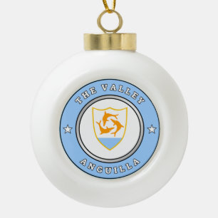 Anguilla Coat Of Arms Ceramic Ball Christmas Ornament
