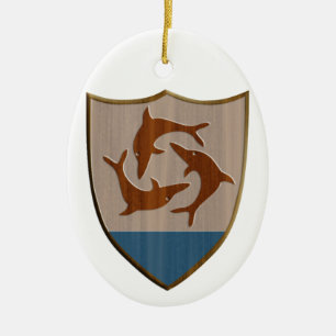 Anguilla Crest Ceramic Ornament