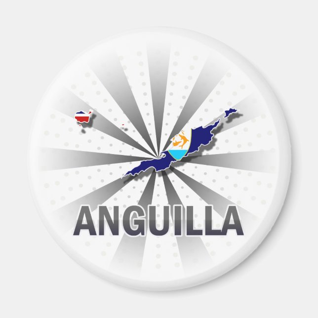 Anguilla Flag Map 2.0 Magnet (Front)