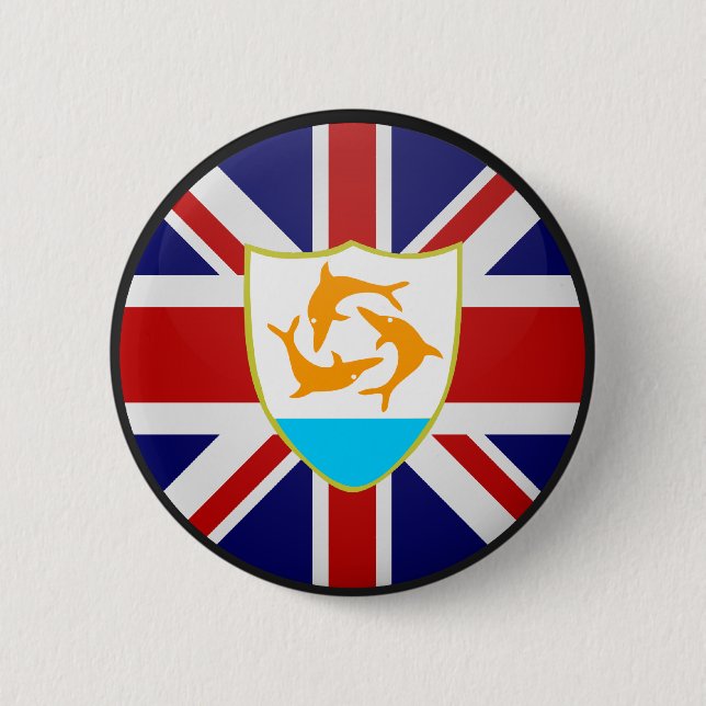 Anguilla quality Flag Circle 2 Inch Round Button (Front)