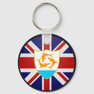 Anguilla quality Flag Circle Keychain
