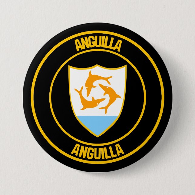 Anguilla Round Emblem 3 Inch Round Button (Front)