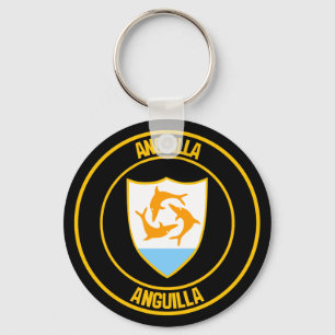 Anguilla Round Emblem Keychain