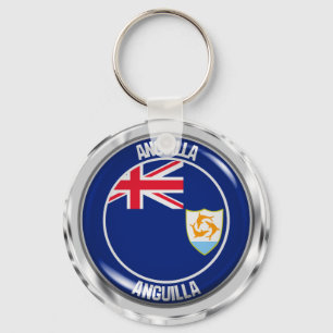 Anguilla Round Emblem Keychain