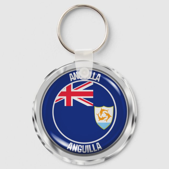 Anguilla Round Emblem Keychain (Front)