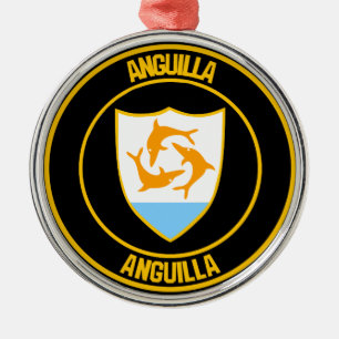 Anguilla Round Emblem Metal Ornament